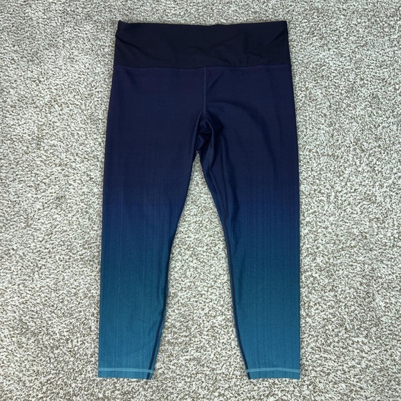Athleta Pants - Athleta Leggings Womens XL Blue Ombre Elation 7/8 Tight Ankle Yoga Gym Sport